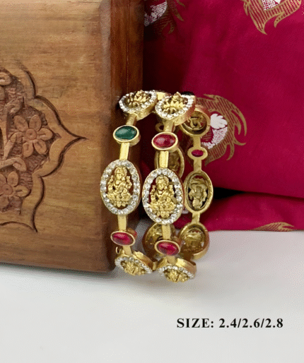 Antique Lakshmi Bangles with Ruby & Emerald Stones