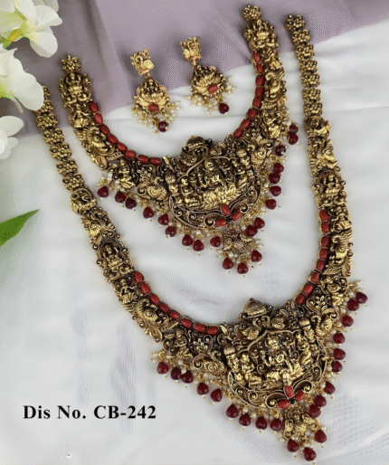 Antique Temple Semi Bridal Set With Ruby Beads