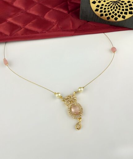 Floral Stone Invisible Choker – Gold Finish