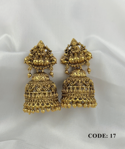 Gold-Plated Jimikki With Goddess Lakshmi Design