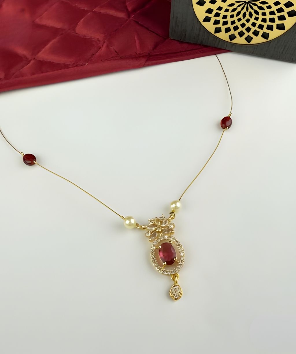 Regal Ruby Invisible Choker – Gold-Plated Regal Ruby Invisible Choker – Gold-Plated